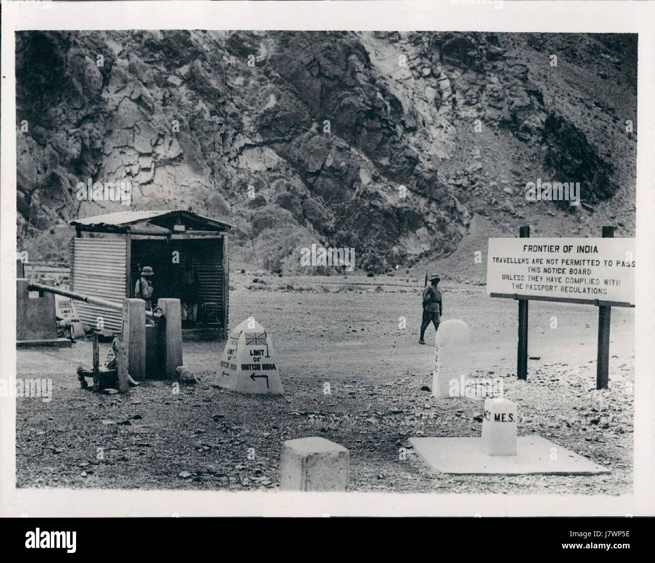 La frontière entre l'Inde et l'Afghanistan en 1934 Banque D'Images