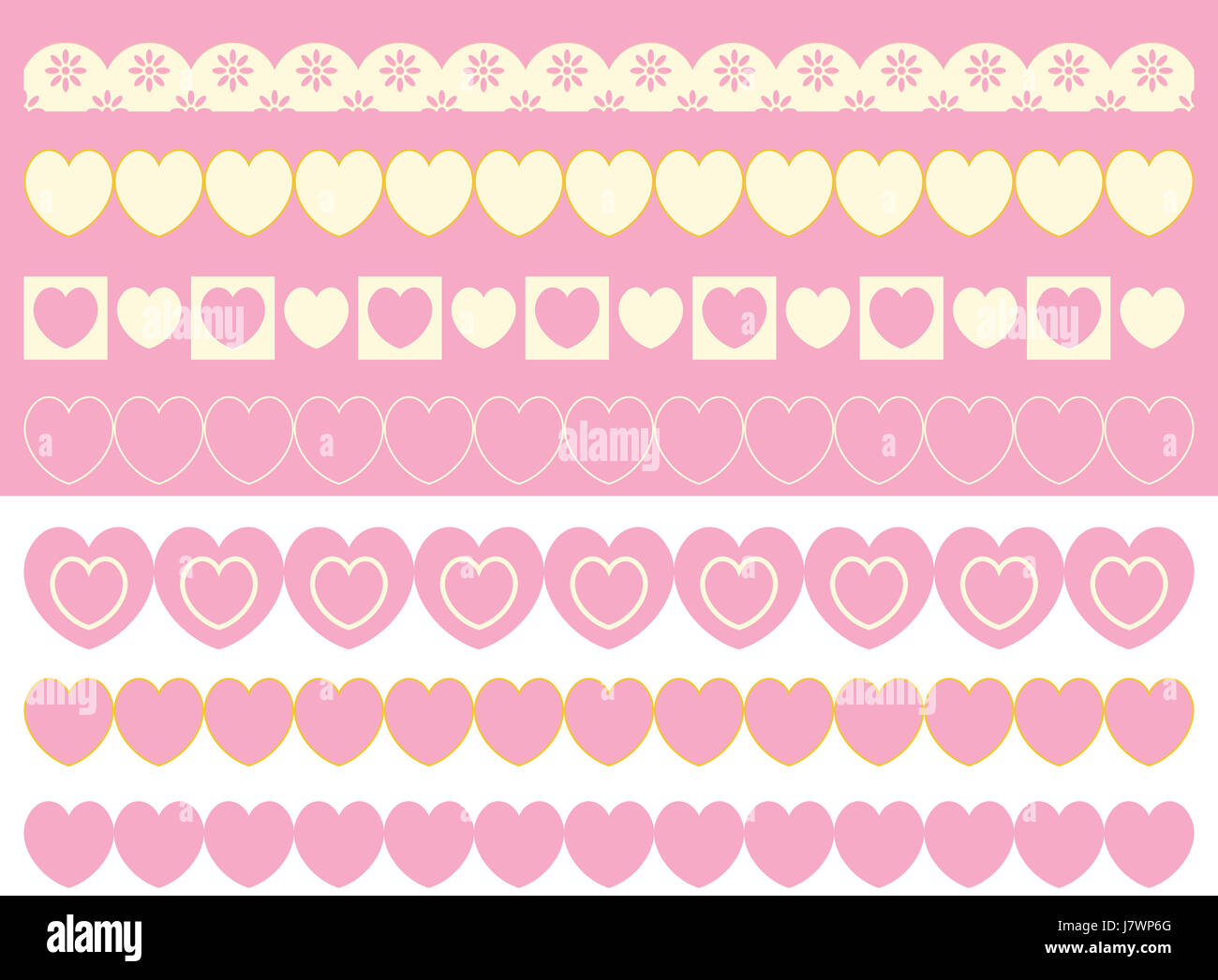 Cadre frame valentine rose stripe espace frontière graphique de l'emblème Banque D'Images