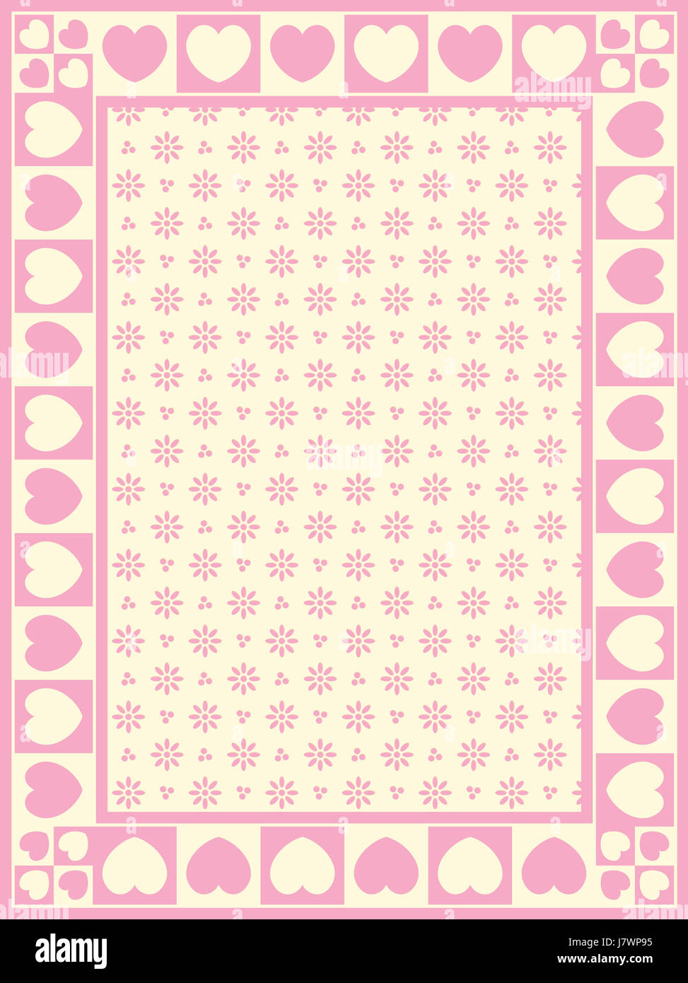 Cadre frame valentine rose stripe espace frontière graphique de l'emblème Banque D'Images