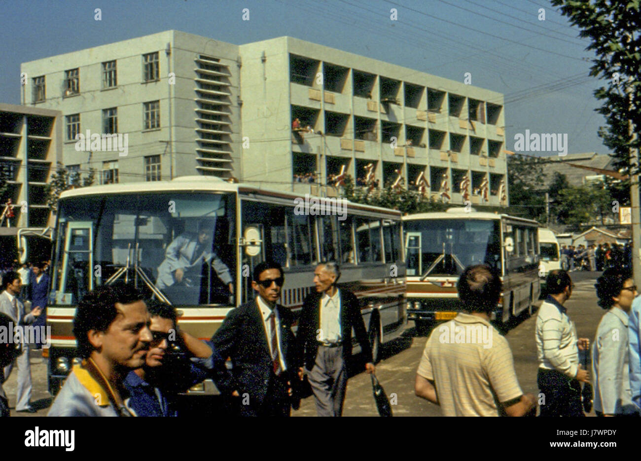 En 1983, attendant une délégation 6 Banque D'Images