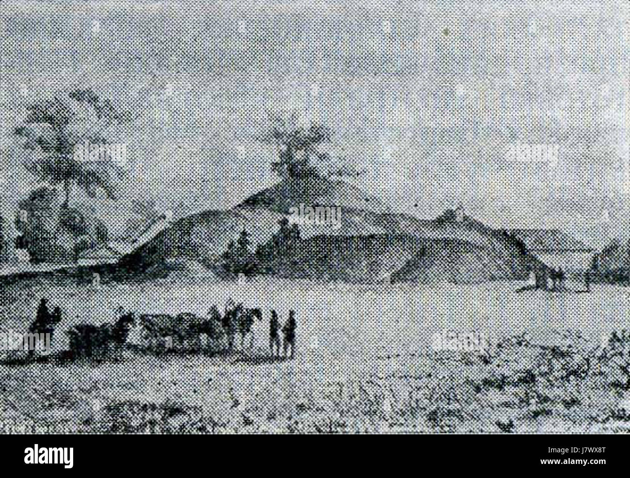 19e siècle dessin grave noir Banque D'Images
