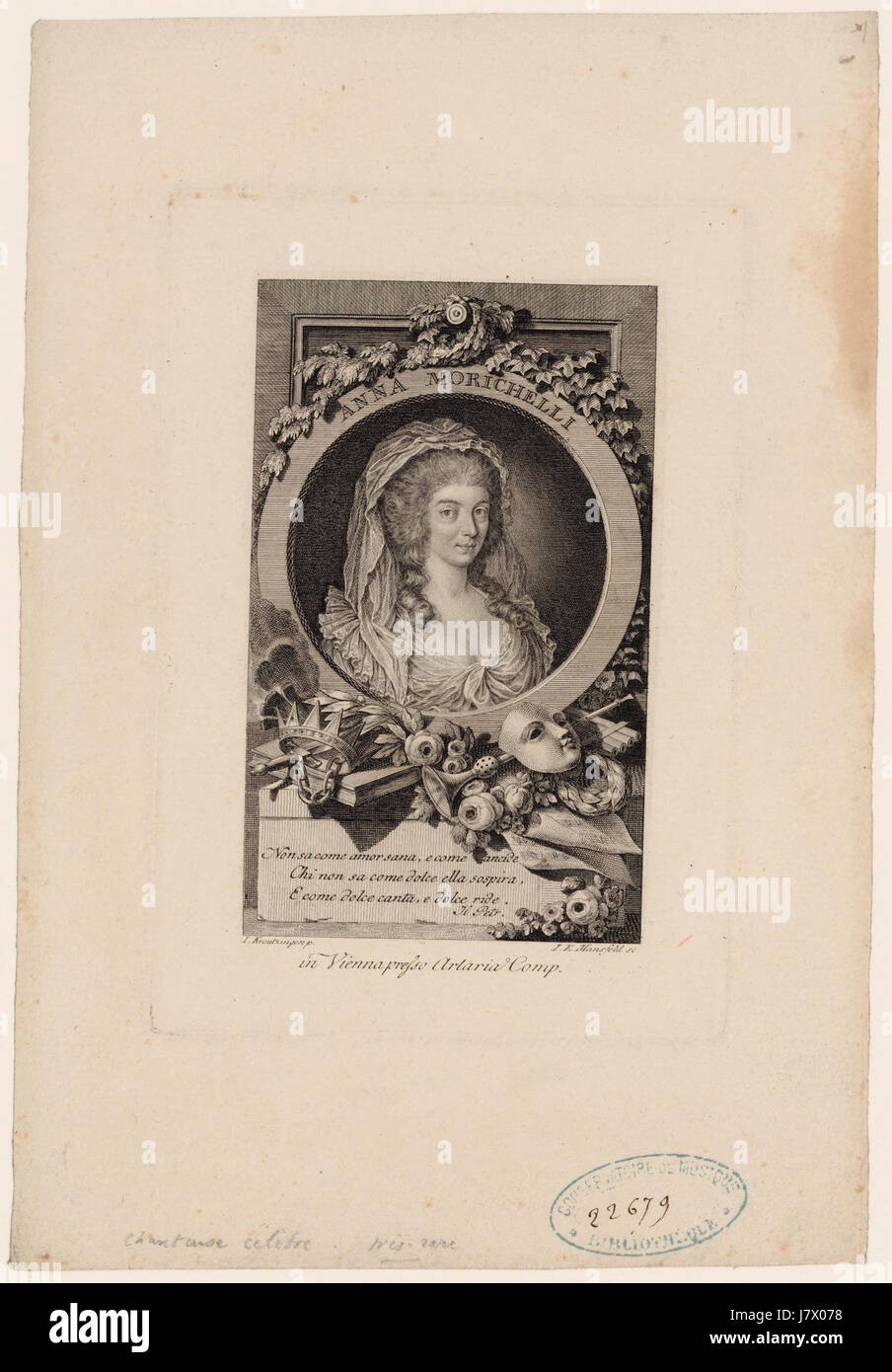 Anna Morichelli par Johann Ernst Mansfeld et Josef Kreutzinger Original Banque D'Images