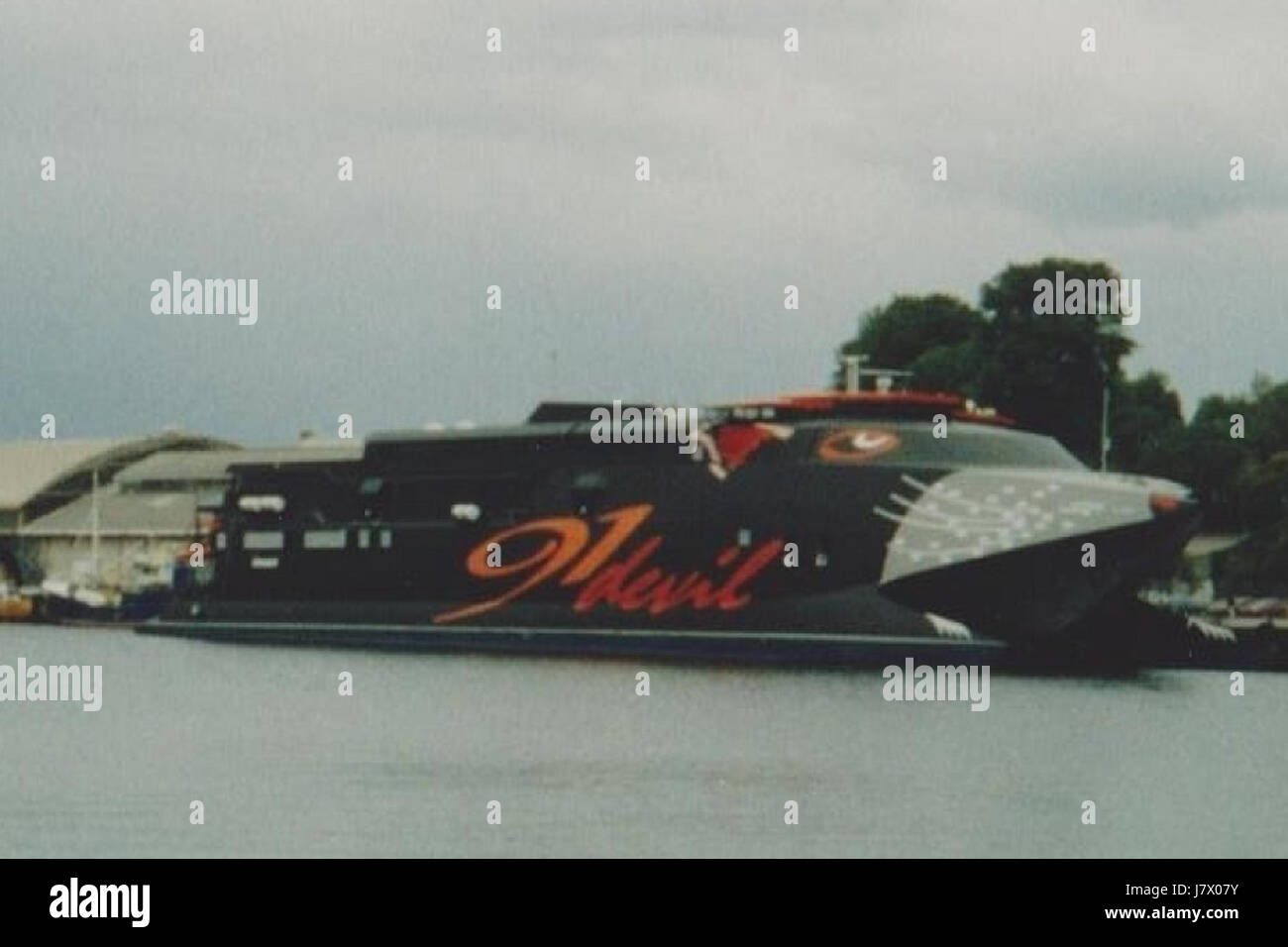 1 catamaran Cat diable side view Banque D'Images