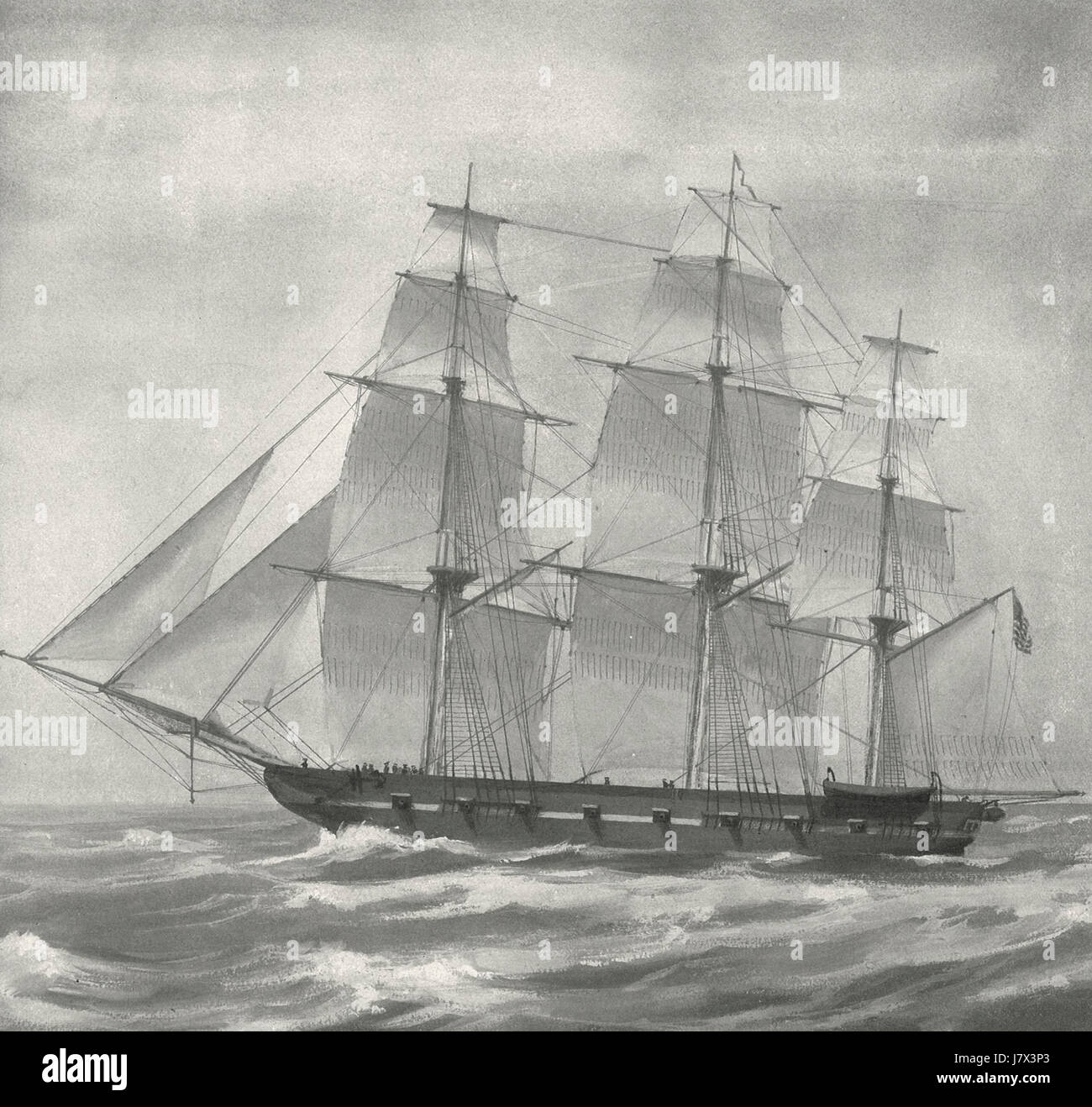 Sloop de guerre américain Dale pendant la guerre américaine mexicaine Banque D'Images