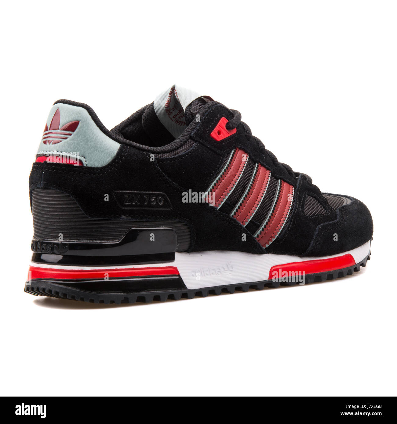 Adidas ZX 750 Men's black with Red Sneakers - B24856 Photo Stock - Alamy