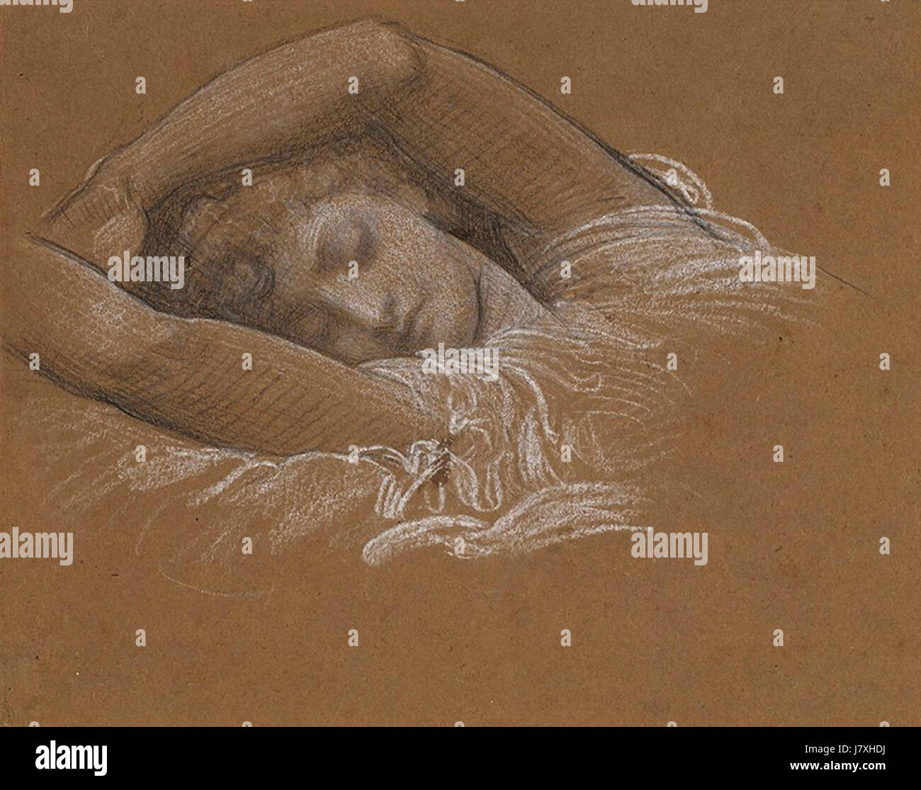 Cette pièce, « étude de l'Iphigénie pour Cymon et Iphigénie », est une peinture de Frederic Leighton datant de 1883, illustrant une étude préparatoire pour son célèbre travail « Cymon et Iphigénie ». Il présente des thèmes classiques de la mythologie grecque. Banque D'Images