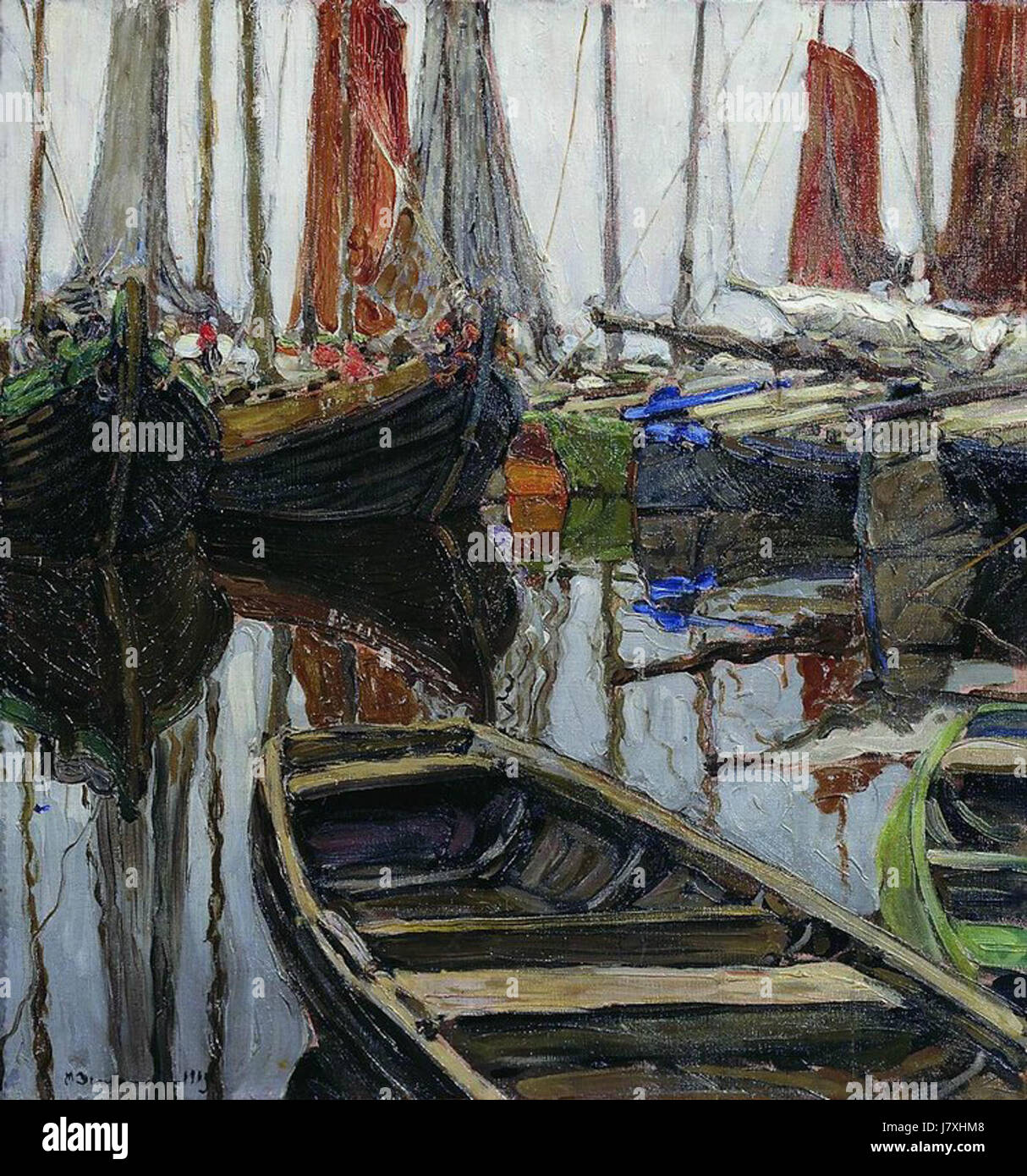 Les bateaux Demyanov sont des bateaux traditionnels utilisés dans la Fédération de Russie, en particulier dans les régions entourant les rivières. Ils ont une riche histoire culturelle et sont utilisés pour le transport local et les activités de pêche. Banque D'Images