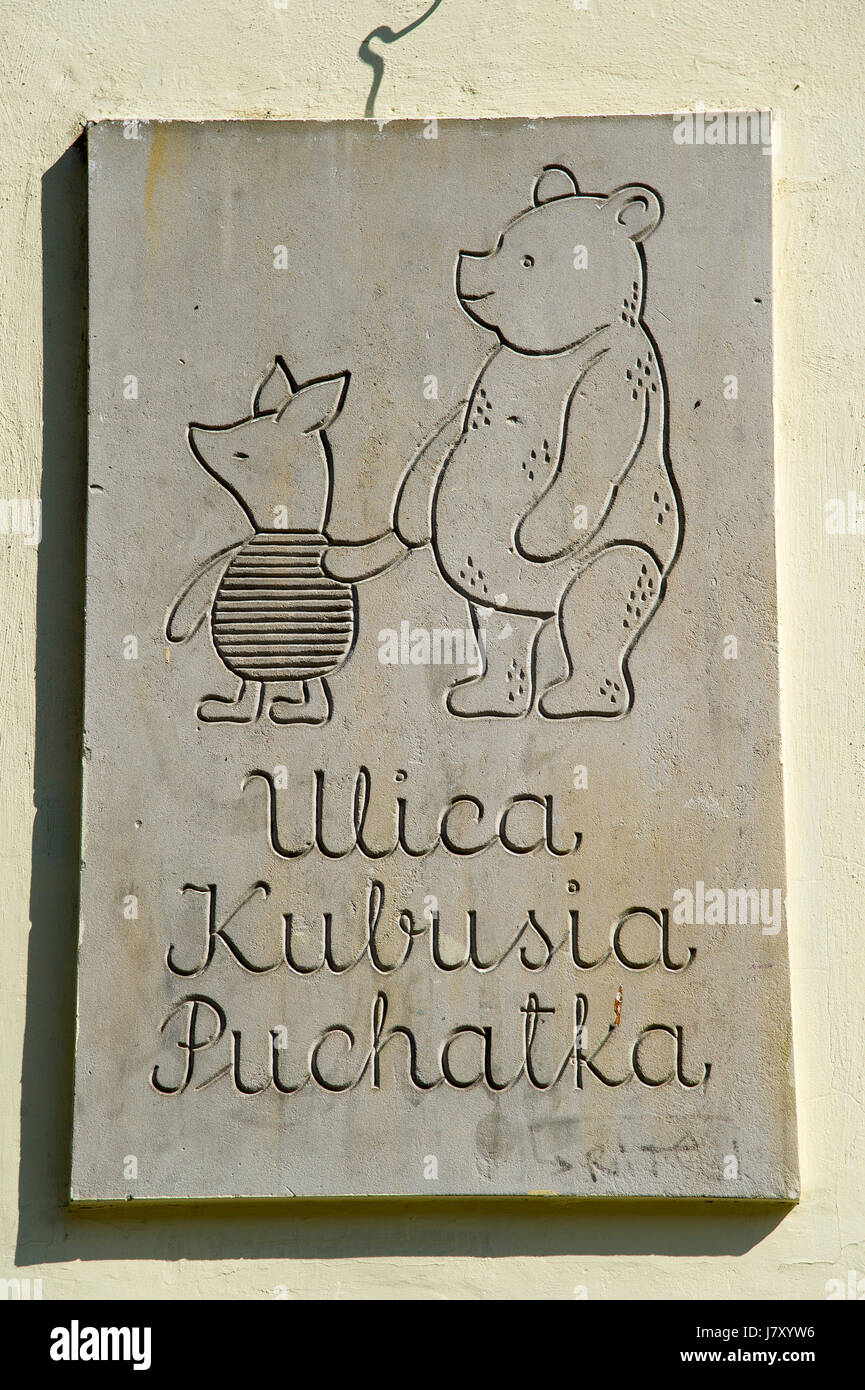 Ulica Kubusia Puchatka (Winnie-the-Pooh Street) à Varsovie, Pologne, 4 avril 2017 © Wojciech Strozyk / Alamy Stock Photo Banque D'Images