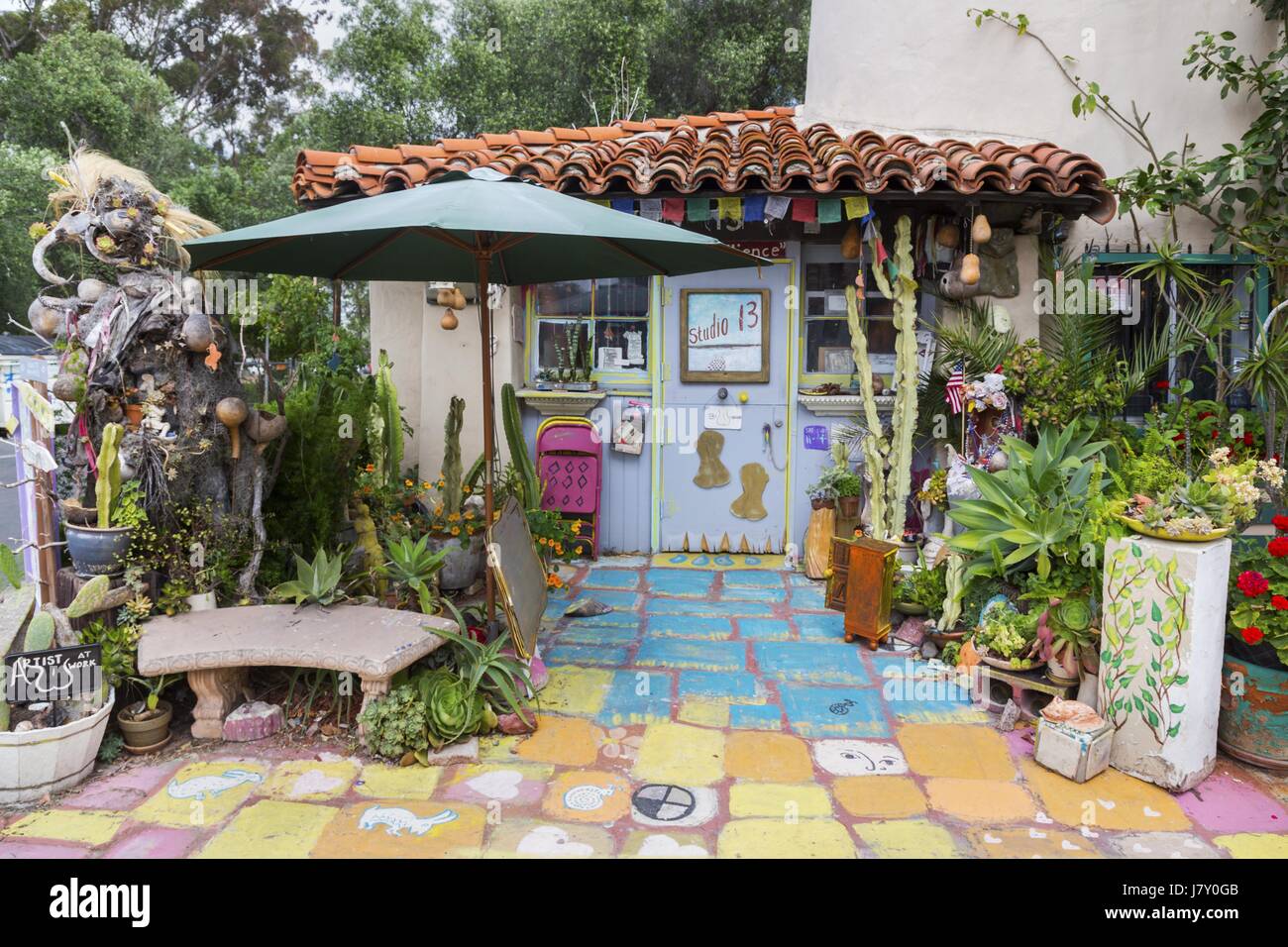 Spanish Village Art Studio dans la région de Balboa Park, San Diego, Californie Banque D'Images
