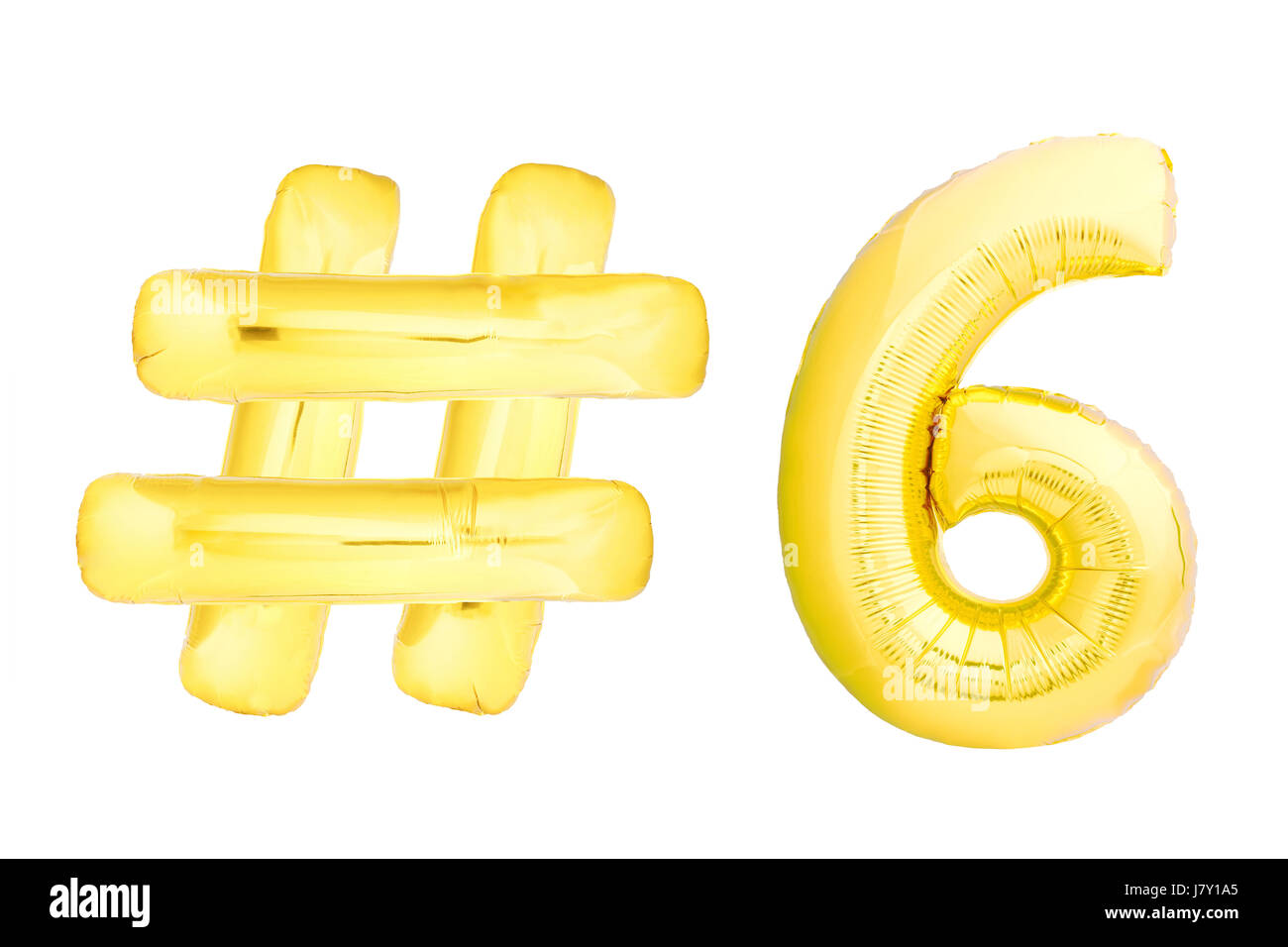 Nombre d'or six avec symbole hashtag Banque D'Images