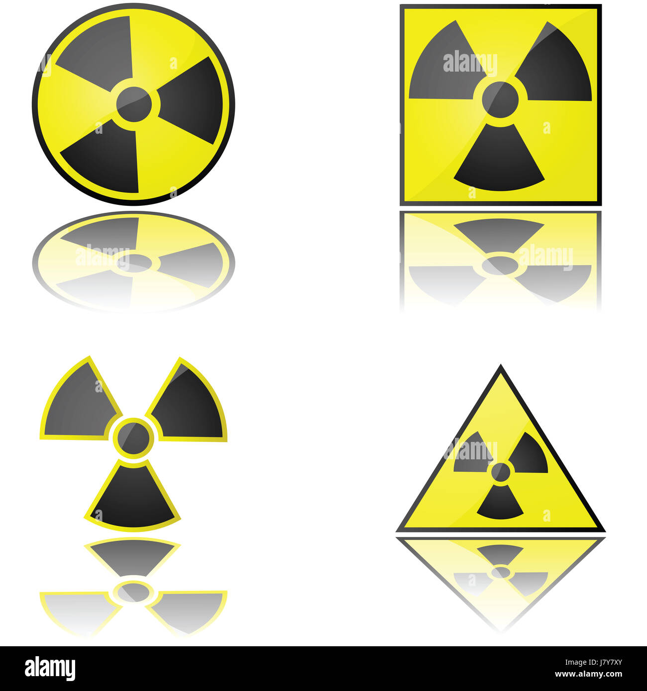 Panneau d'avertissement de danger nucléaire radioactivité pictogramme ...