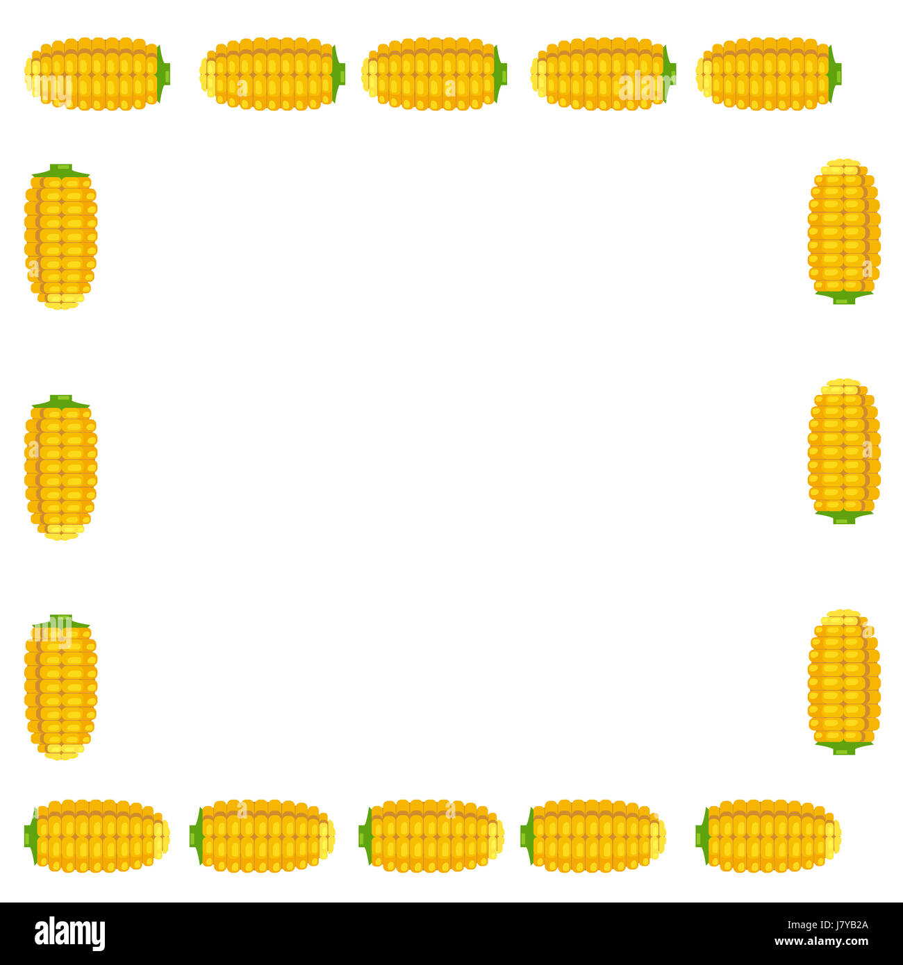 Une illustration de corns placé sur tous les côtés sur fond blanc Banque D'Images