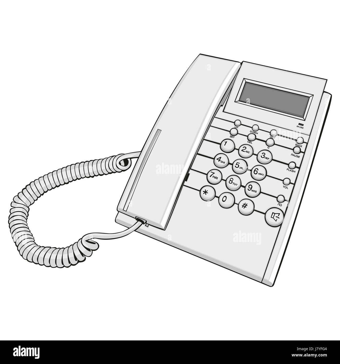 Téléphone téléphone isolé de l'objet vector illustration accueil téléphone téléphone Banque D'Images
