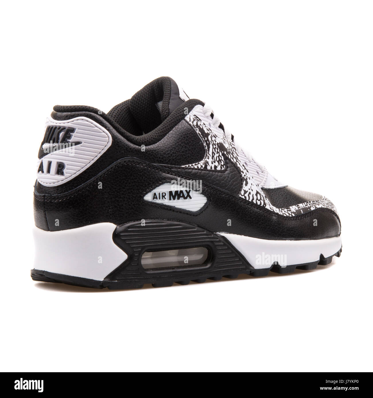 Nike Air Max 90 Premium LTR (GS) Les jeunes en noir et blanc Sneakers -  724871-001 Photo Stock - Alamy