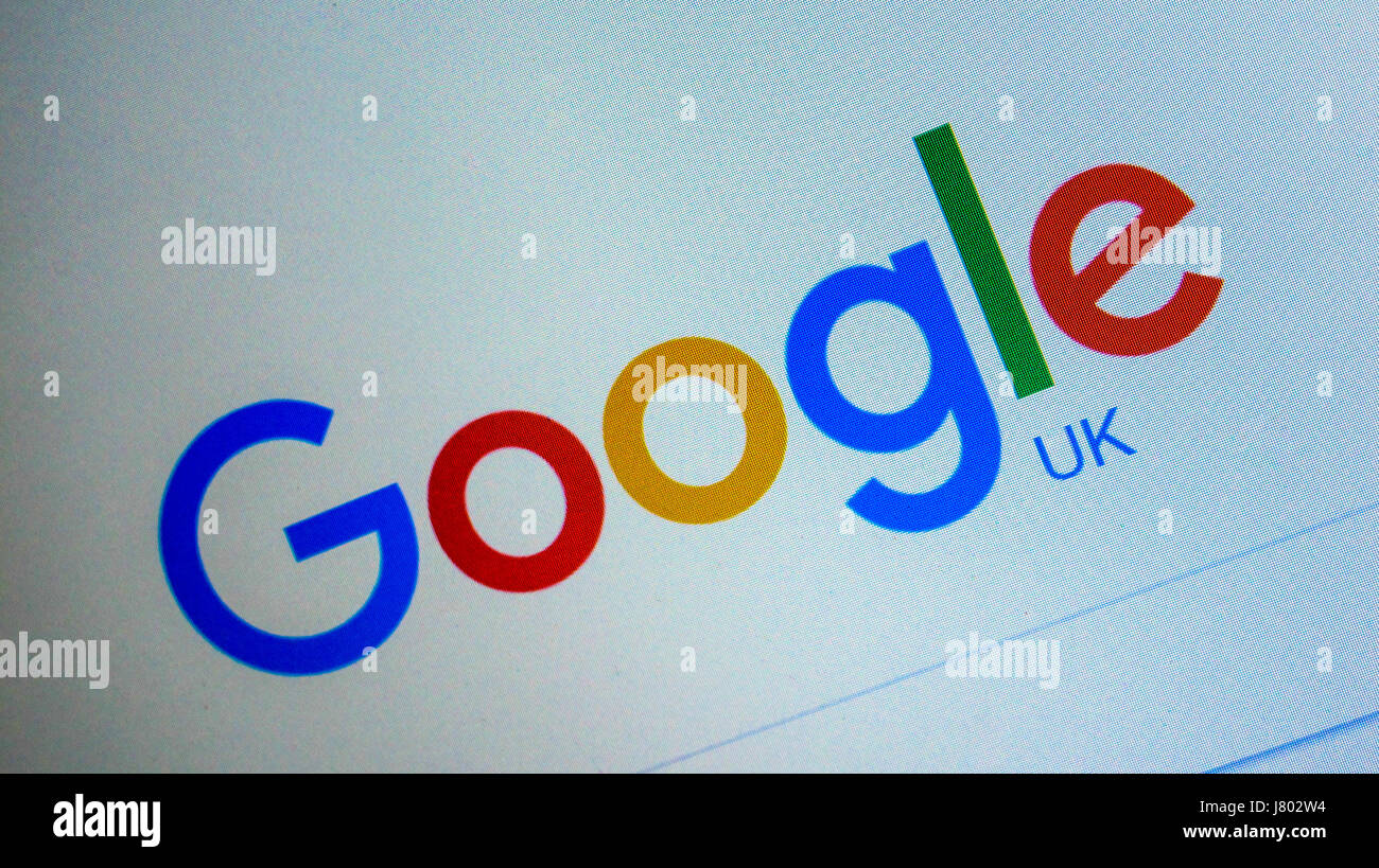 Moteur de recherche google page d'accueil sur internet. Londres, Angleterre, Royaume-Uni Banque D'Images