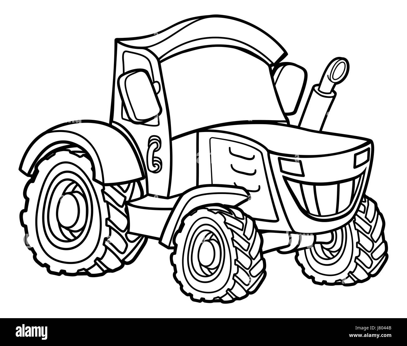 Véhicule tracteur agricole cartoon illustration Banque D'Images