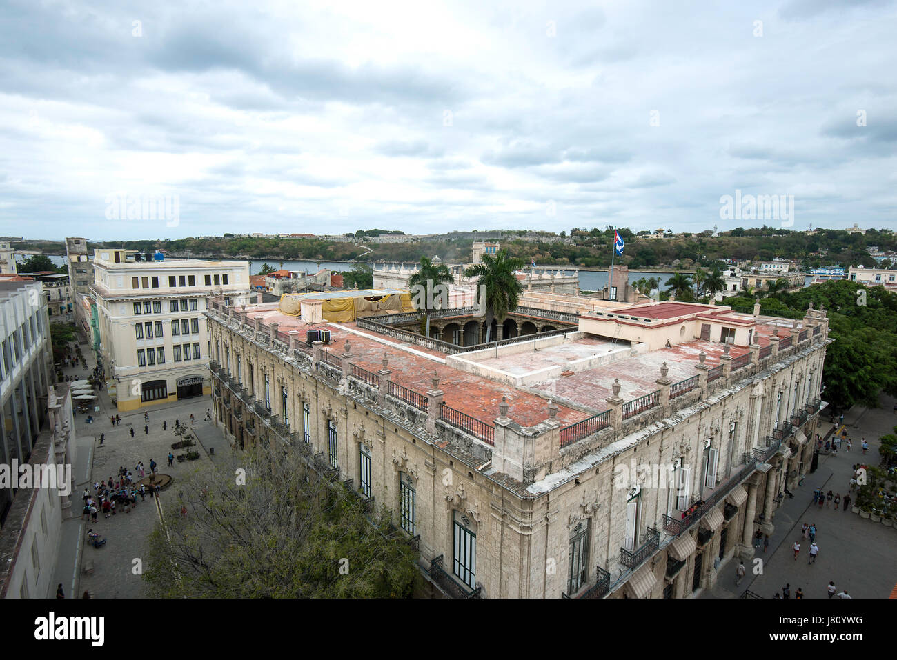 Une vue aérienne d'un bâtiment dans la vieille Havane, Cuba Banque D'Images