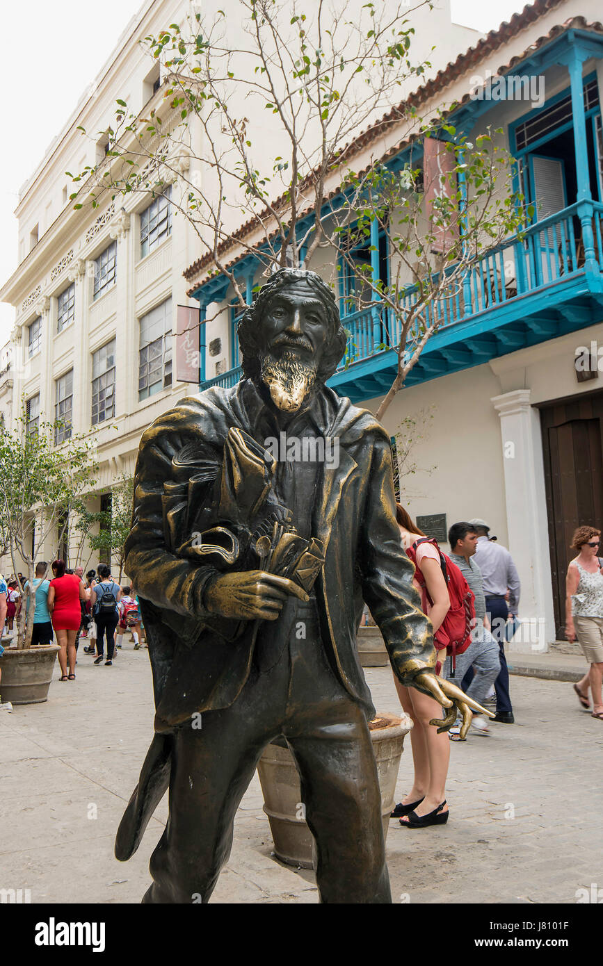 La célèbre sculpture de 'El Cabellero de Paris' à La Havane, Cuba Banque D'Images