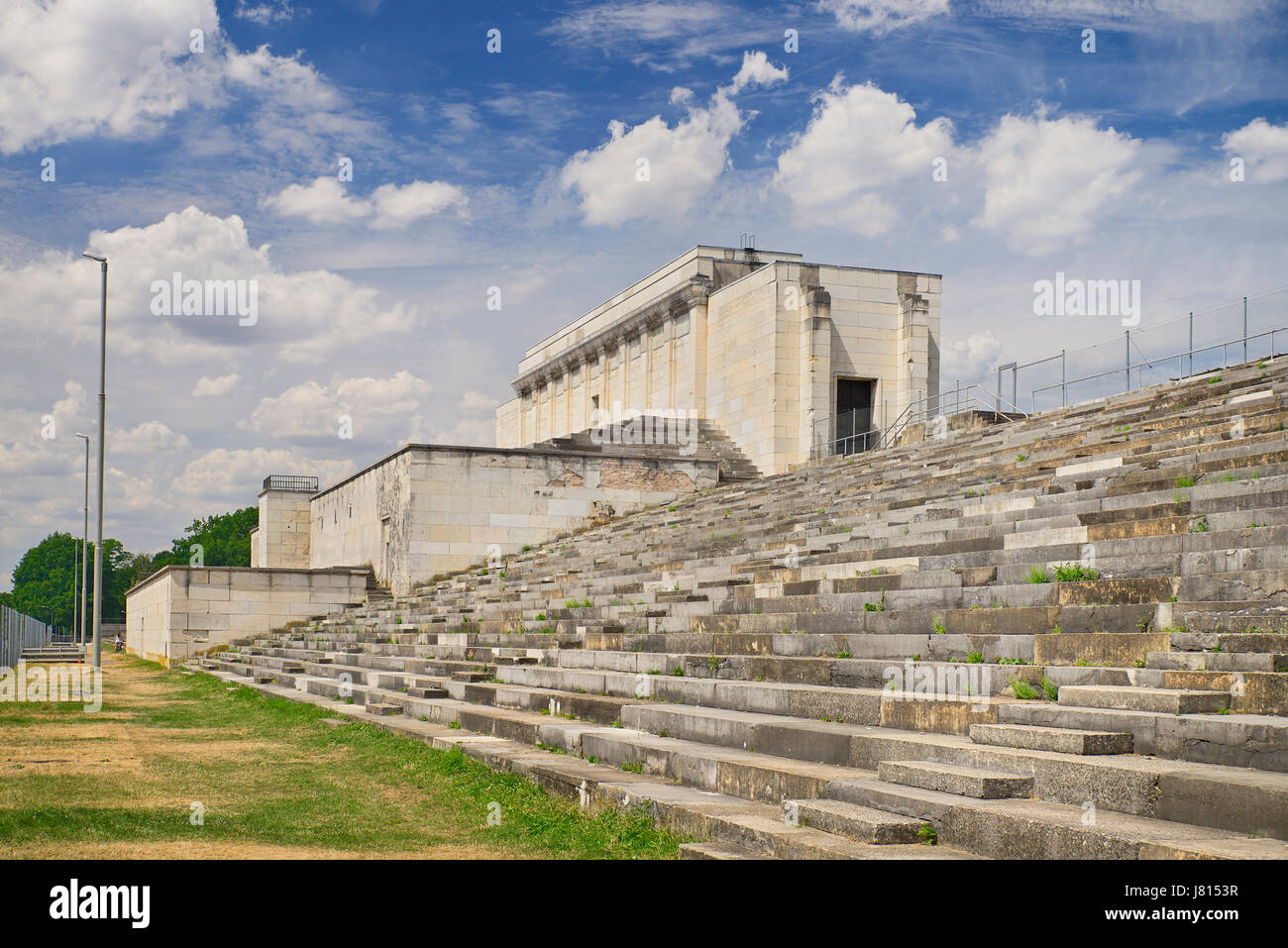 Allemagne, Bavière, Nuremberg, Parti nazi Rally, Zeppelinfeld, Zeppelintribune tribune. Banque D'Images