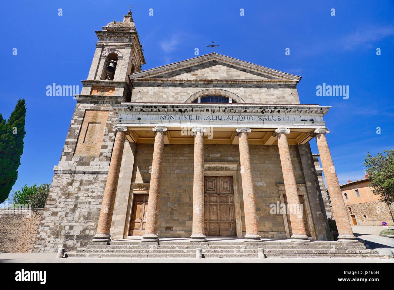 Italie, Toscane, Val D'Orcia, Cathédrale de San Salvatore. Banque D'Images