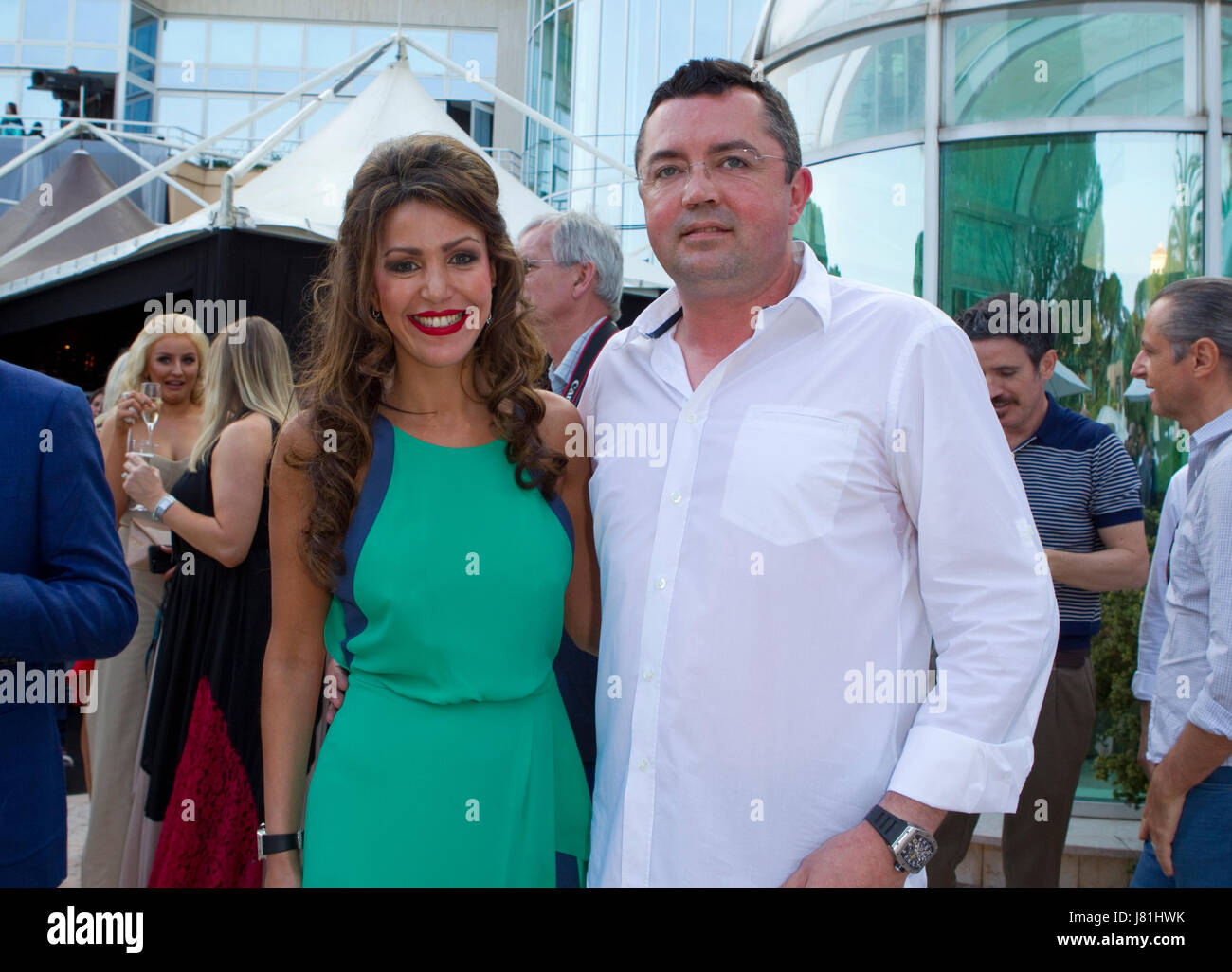 Monaco, Monaco. 26 mai, 2017. Monaco, Monte Carlo - le 26 mai 2017 : Amber Lounge Fashion Show Monaco avec Eric Boullier, Directeur de McLaren Racing avec sa femme Tamara | utilisée dans le monde entier : dpa Crédit/Alamy Live News Banque D'Images