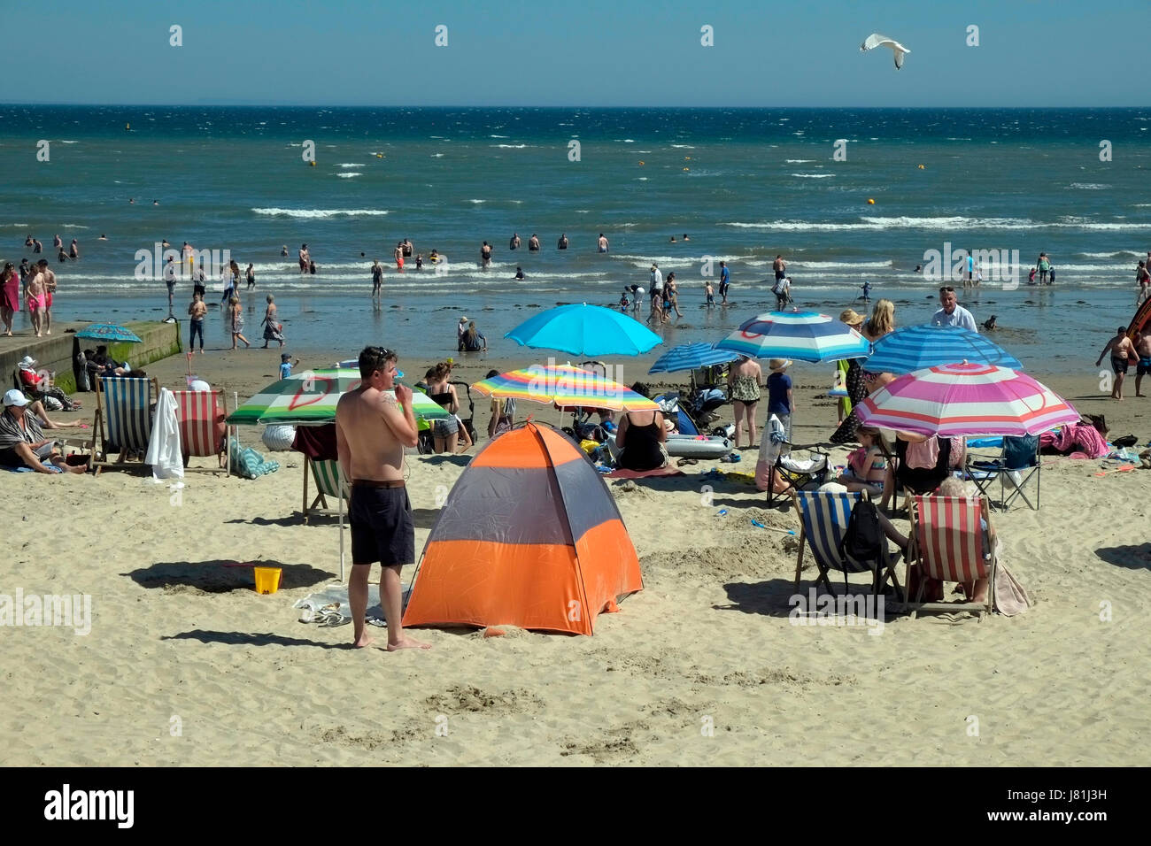 Lyme Regis, dans le Dorset, UK. 26 mai, 2017. Les personnes bénéficiant de la journée la plus chaude de l'année jusqu'à présent (le vendredi 26 avril.Mai) sur la plage de Lyme Regis, dans le Dorset, UK Crédit : christopher jones/Alamy Live News Banque D'Images