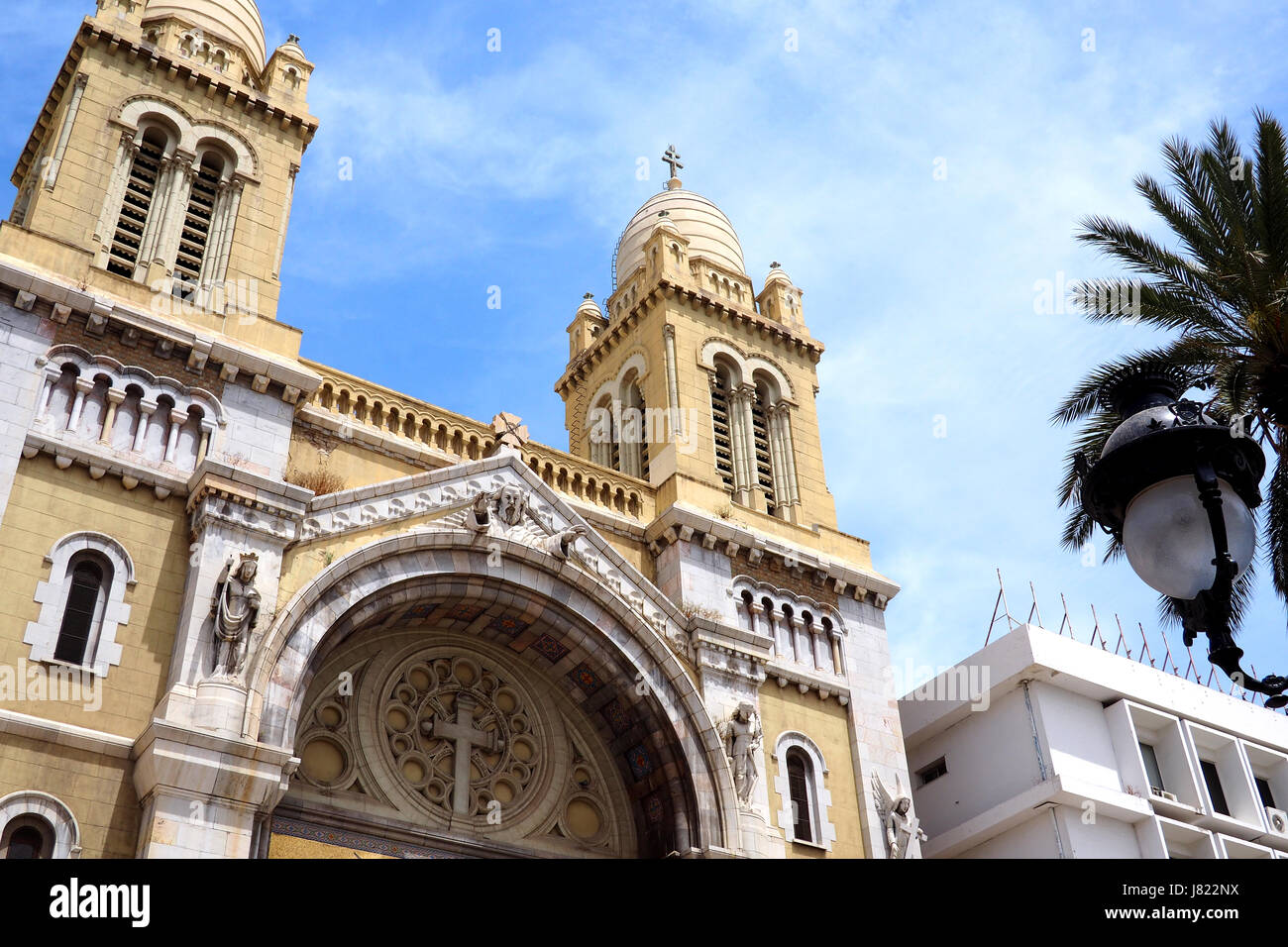 Eglise catholique dans le centre de Tunis, Tunisie Banque D'Images