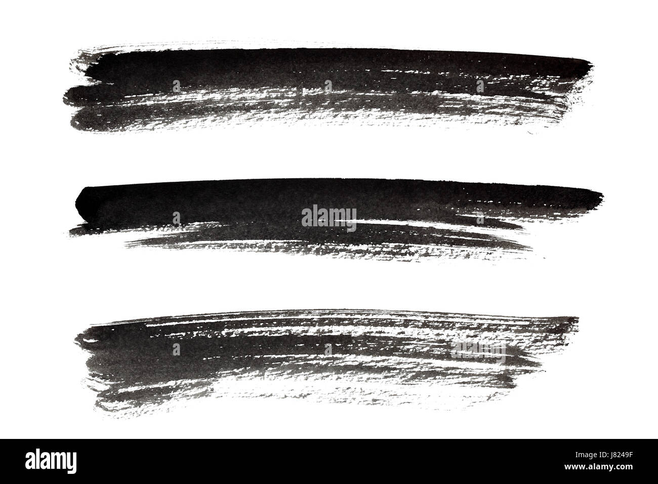 Ensemble de traits longs noir isolé sur fond blanc Banque D'Images