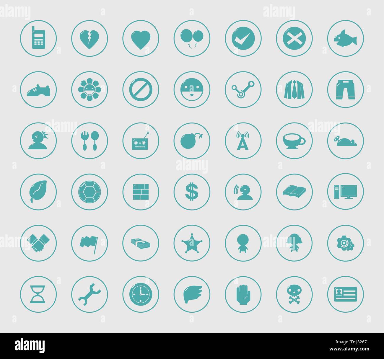 Icon Set symbole divers châssis circulaire pour web et mobile # 02 Illustration de Vecteur