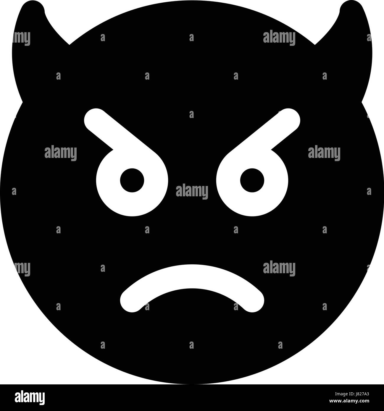 diable triste emoji Illustration de Vecteur