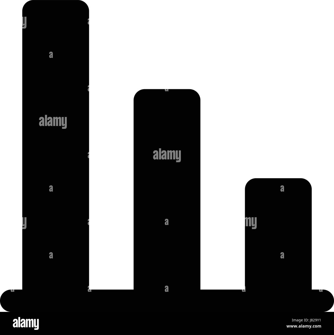 Graphique à barres verticales vers le bas Illustration de Vecteur