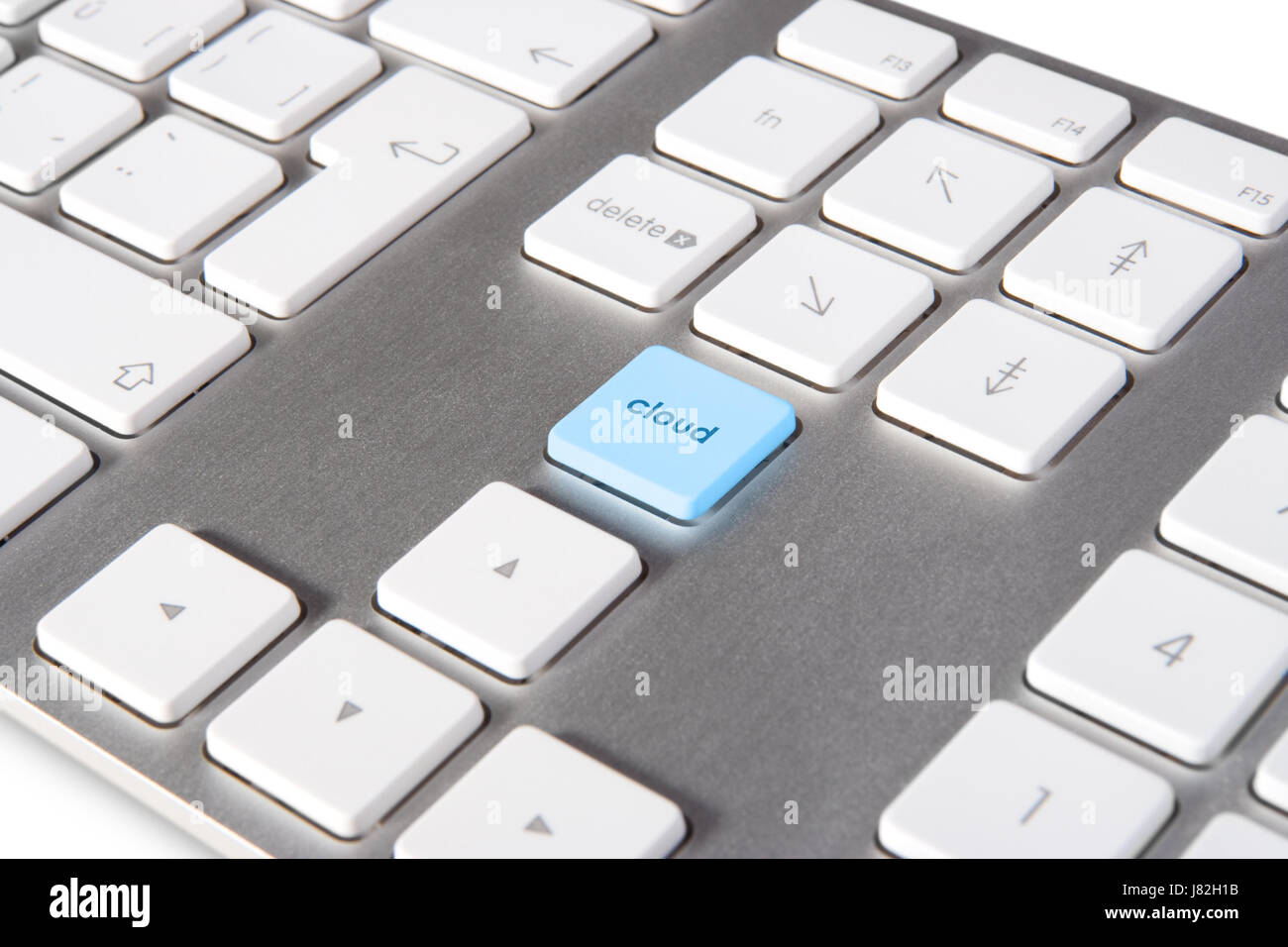 La technologie cloud de il bleu clavier design solution modèle de projet plan concept Banque D'Images