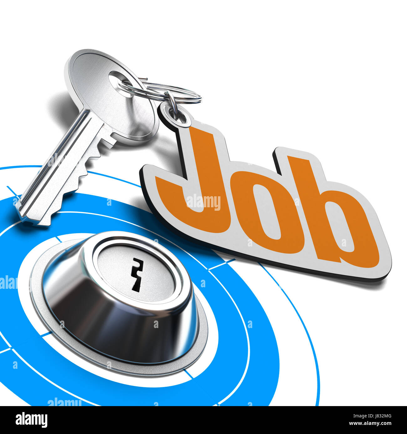 Possibilité d'emploi de carrière recherche d'emploi de la main-d'œuvre clé succès carrière bleu Banque D'Images