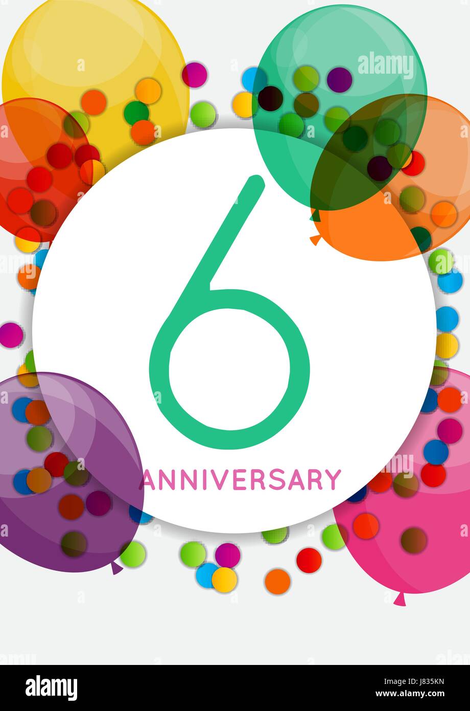 Modele 6 Ans Anniversaire Felicitations Carte De Vœux Inv Image Vectorielle Stock Alamy