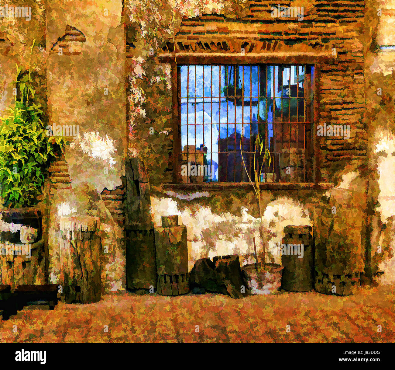 Photo illustration d'un vieux bâtiment espagnol au Vigan City, dans le Nord de l'île de Luzon, aux Philippines. Banque D'Images