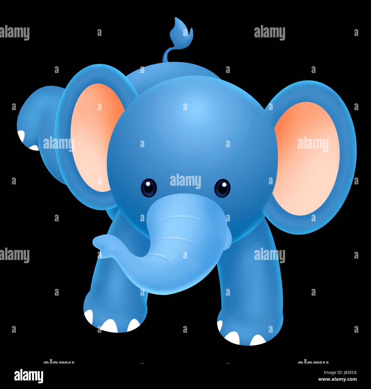 Éléphant animal bébé cub illustration cartoon art éléphant animal cub numérique Banque D'Images