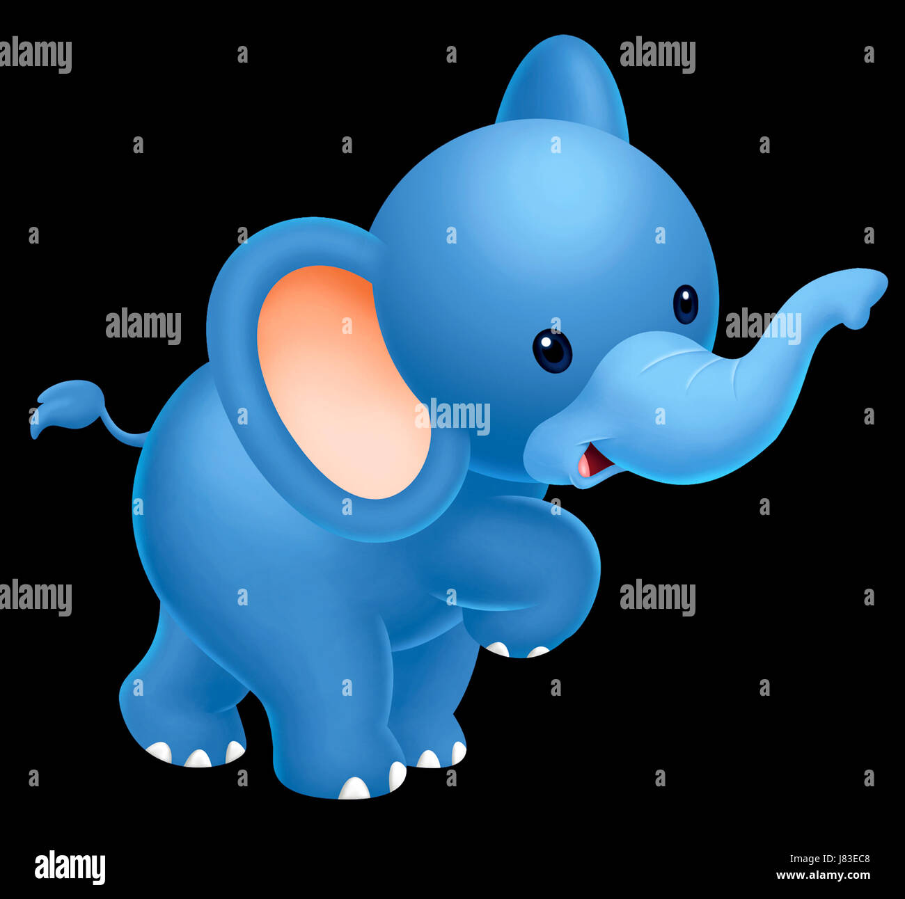 Éléphant animal bébé cub illustration cartoon art éléphant animal cub numérique Banque D'Images