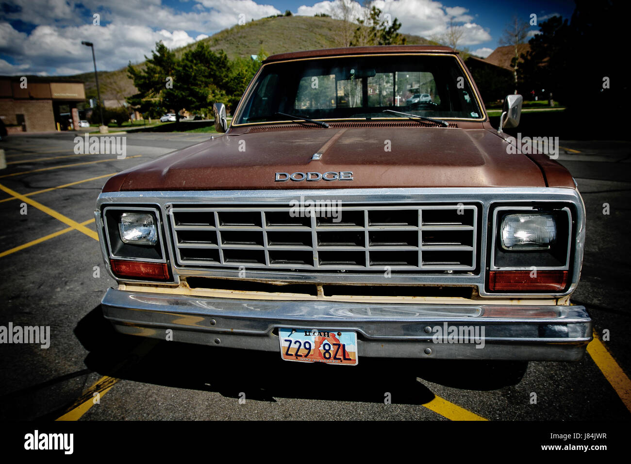Park City, Utah, 12 mai 2017 : vieille Dodge camion est garé dans un lot. Banque D'Images