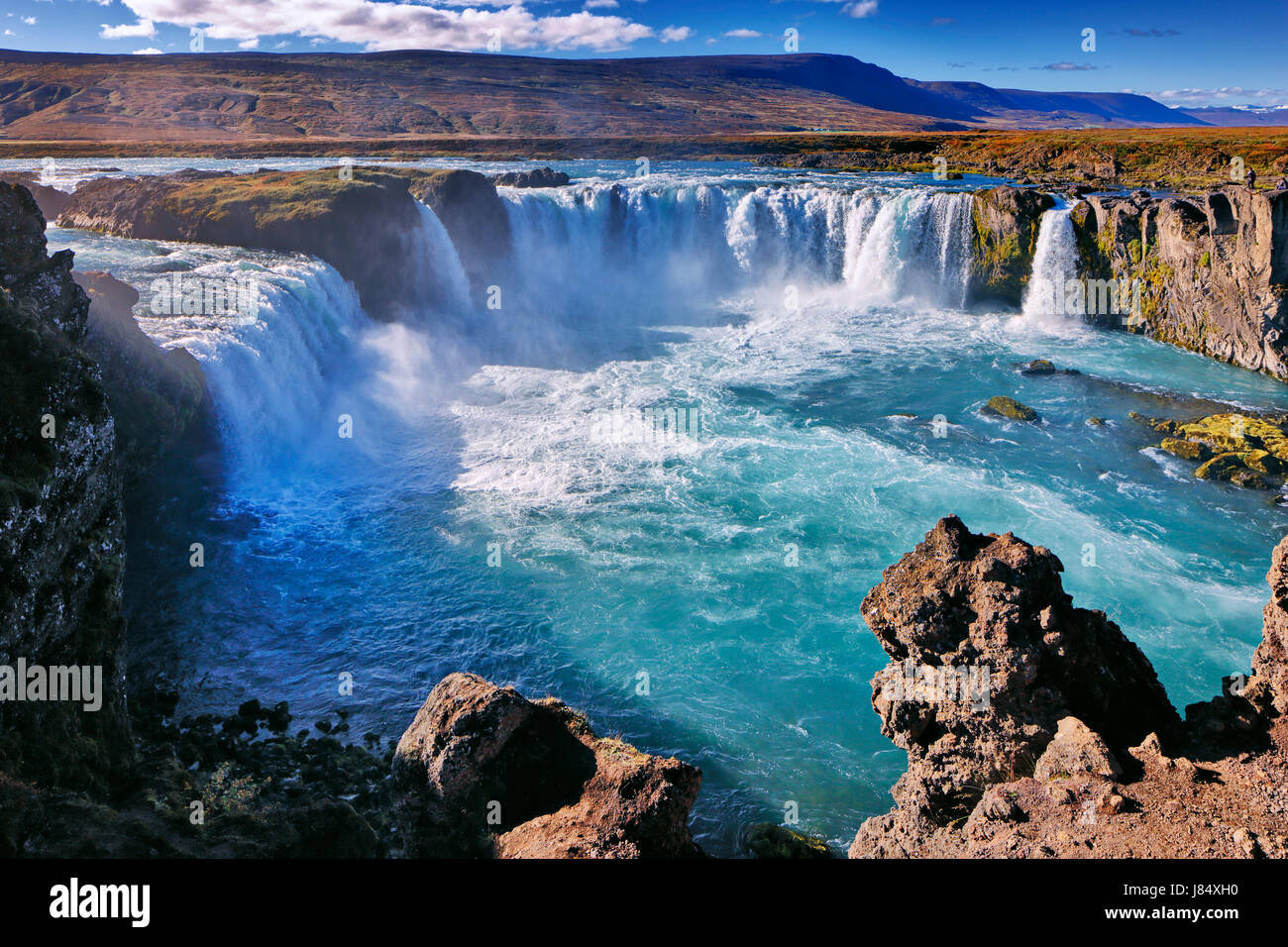 Cascade Godafoss, Laugar, Fosshólli, Island Banque D'Images