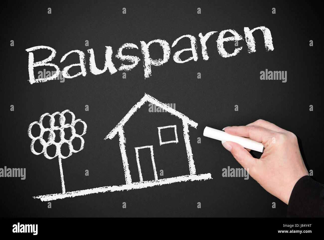 Les sociétés de construction - chalkboard Banque D'Images