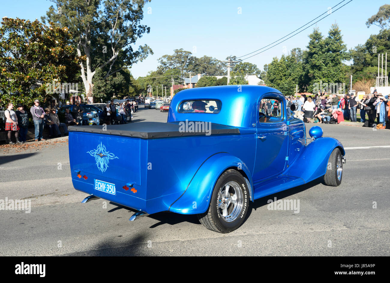 Camion Chevrolet Vintage bleu Banque D'Images