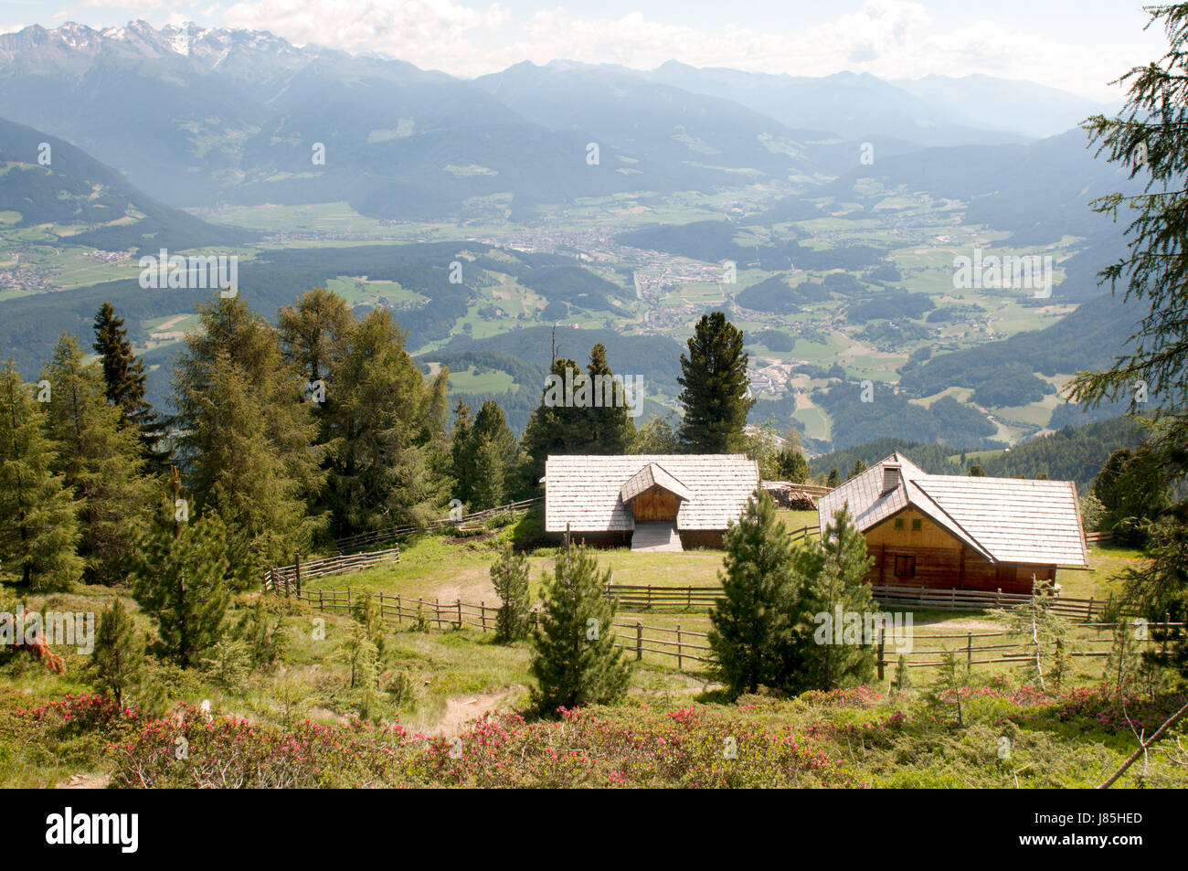 Maison de vacances locations de vacances montagne vacances randonnée pédestre randonnée Randonnée Tyrol du sud Banque D'Images