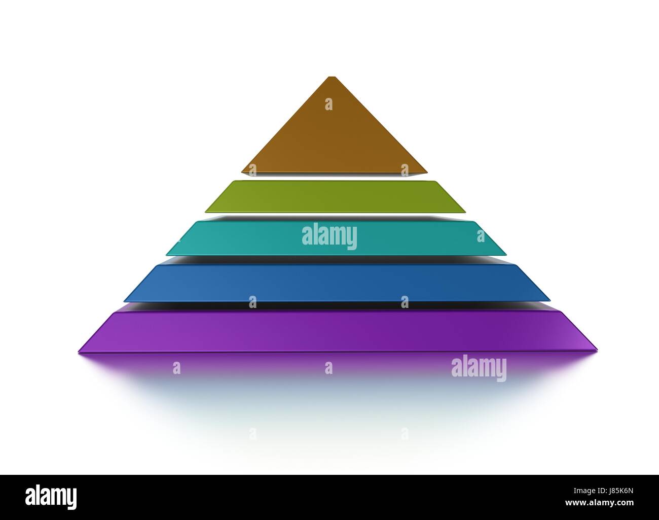 Outil d'arrangement de couleur tableau vierge cinq caucasiens européens inhabitée pyramide Banque D'Images