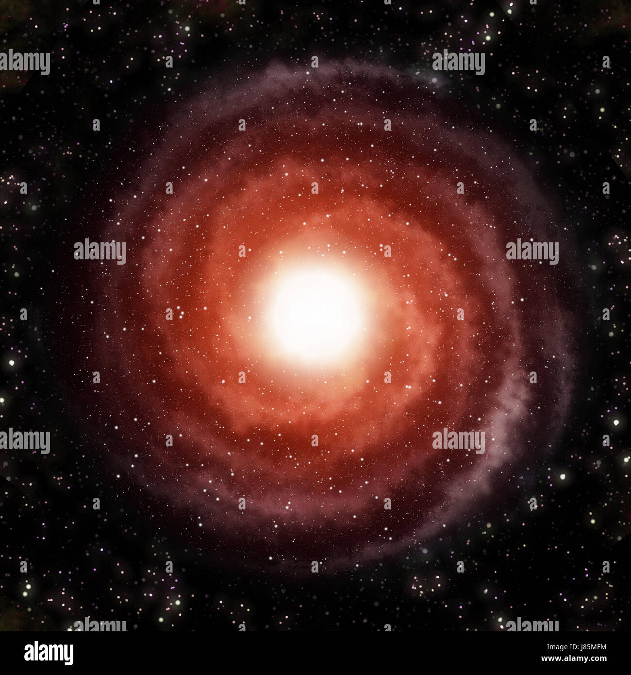 Illustration graphique de l'espace nocturne nuit lumineuse galaxie spirale brillante étoile Banque D'Images