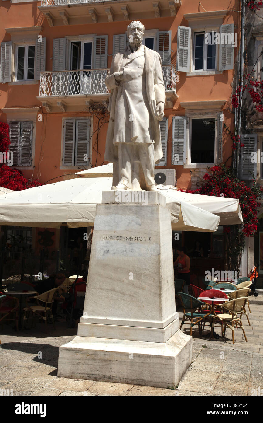 Corfou Grèce monument grand-père Grand-père academy premier ministre daddies Banque D'Images