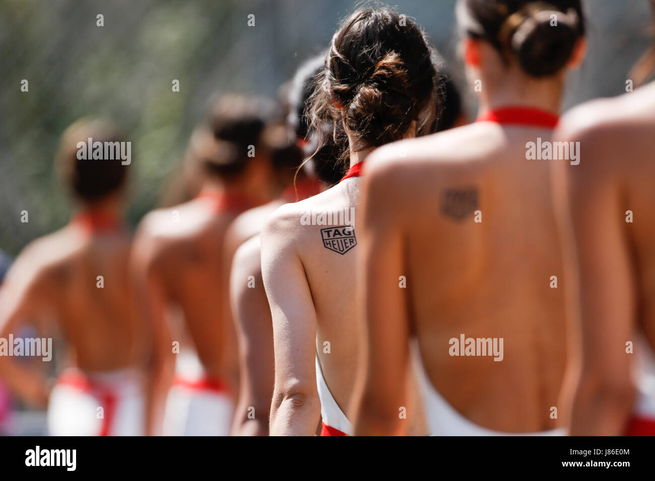 Monte Carlo, Monaco. 27 mai 2017. Filles de grille à pied après la séance de qualification du Grand Prix de Formule 1 de Monaco, Monte Carlo. Stefano Arcaro/Alamy Live News Banque D'Images