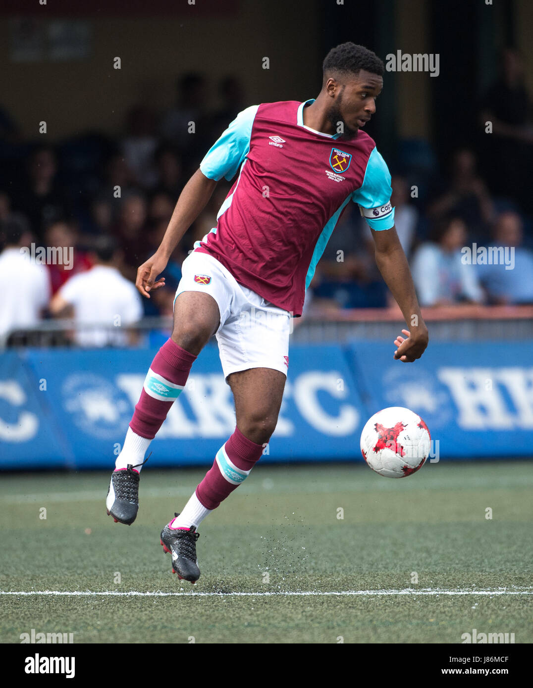 Hong Kong, Chine. 27 mai, 2017. West Ham's Moïse fait en action. West Ham vs Kitchee. 2017 Hong Kong Sevens de soccer au Hong Kong Causeway Bay Club de Football. Credit : Jayne Russell/Alamy Live News Banque D'Images