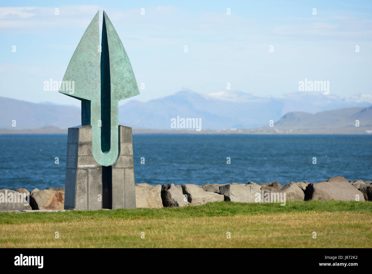 Cadeau de partenariat pour commémorer 50 ans de ré;ations diplomatiques entre l'Islande et les États-Unis 1941-1991, Reykjavik, Islande Banque D'Images