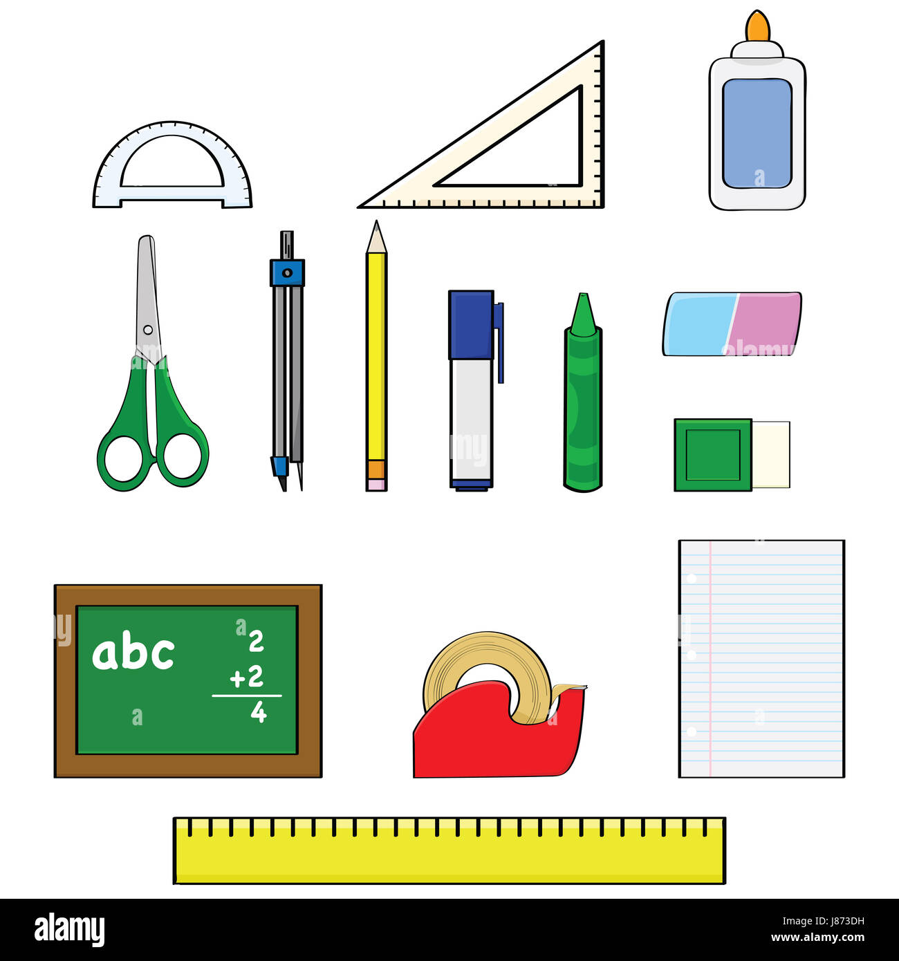 Outil d'étude, d'éducation, d'apprendre, d'approvisionnement, de l'école, établissement d'enseignement, Banque D'Images