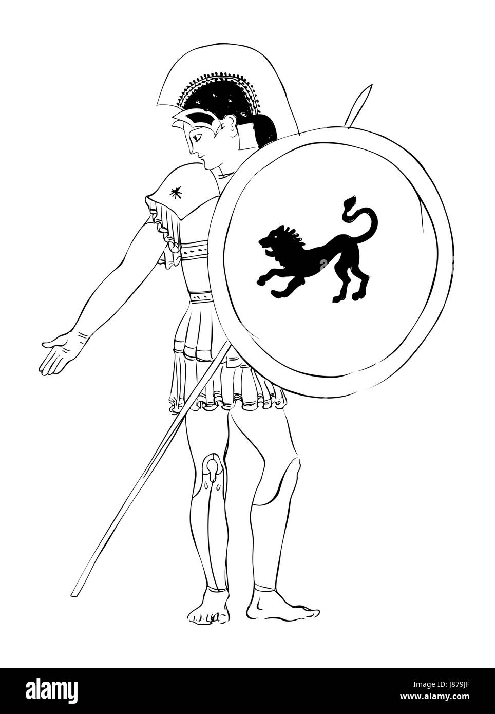 L'art, grèce, grec, guerrier, héros, mythe, ancienne, l'art, modèle, design, projet, Banque D'Images